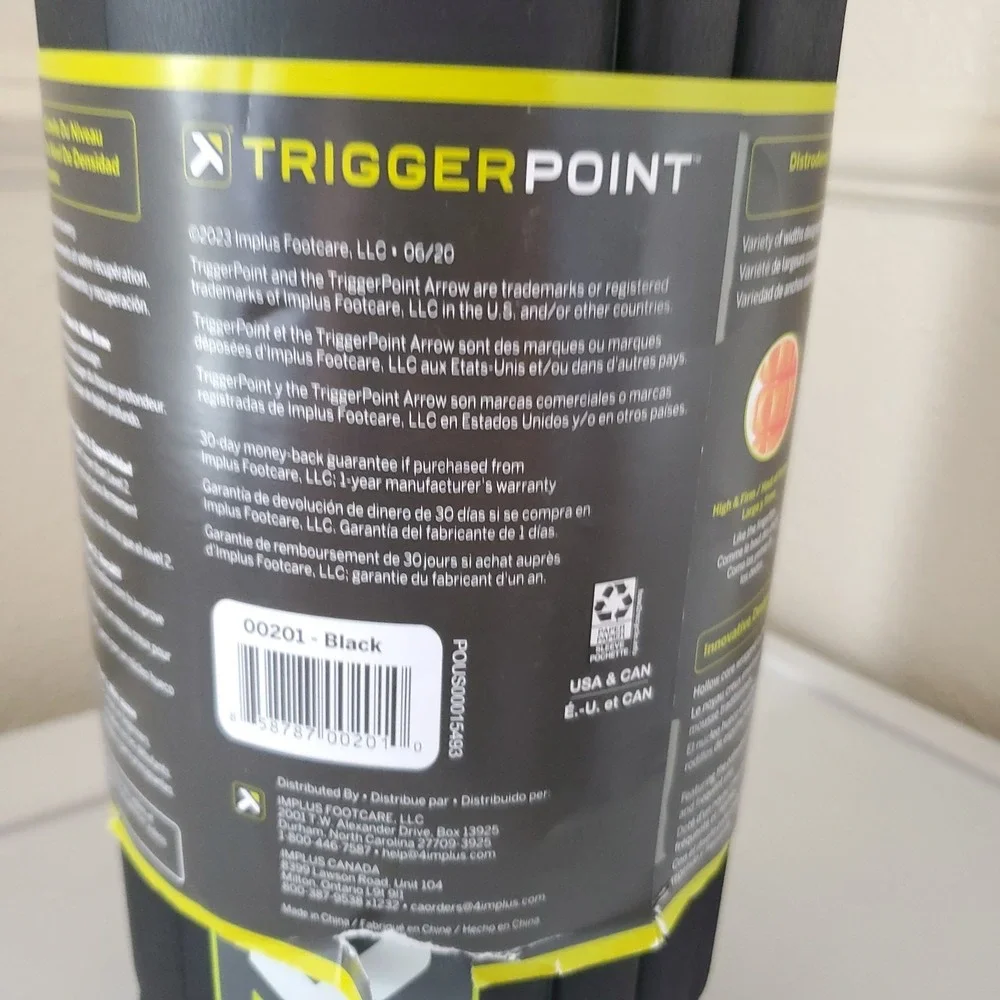 New TriggerPoint GRID Foam Roller Black Muscle Massage Therapy Fitness